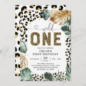 Wild One Party Animals 1st Birthday Invitation Einladung (Vorne/Hinten)