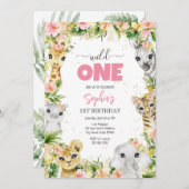 Wild One Party Animals Kids 1st Birthday Einladung (Vorne/Hinten)