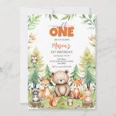 Wild One Party Animals Kids 1st Birthday Einladung (Vorderseite)