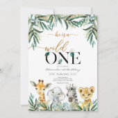 Wild One Party Animals Kids Birthday Invitation Einladung (Vorderseite)