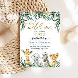 Wild One Party Animals Kids Birthday Invitation Einladung