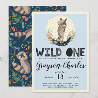 Wild One Party Einladung | Little Raccoon