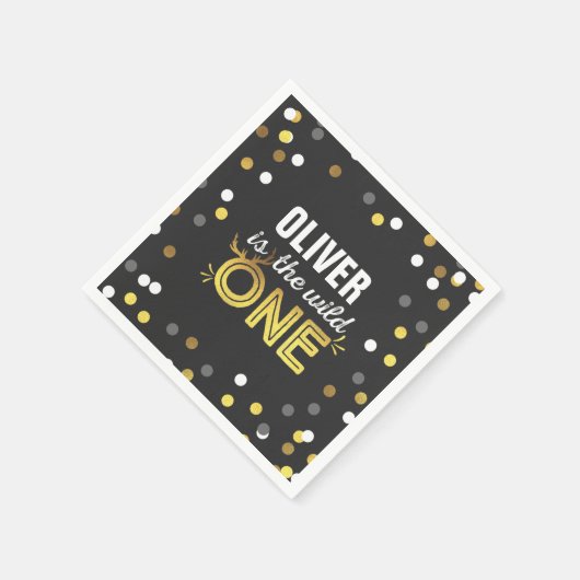 Wild One Party Napkin Modern Wild One Party Serviette (Ecke)