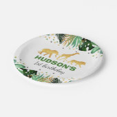 Wild-One-Party-Papier-Platten Jungle Tiere Party Pappteller (Schrägansicht)