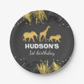 Wild-One-Party-Papierplatten-Jungle-Tiere-Party Pappteller (Vorderseite)