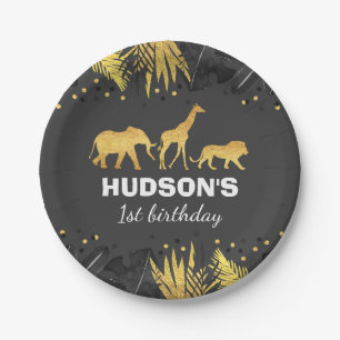 Wild-One-Party-Papierplatten-Jungle-Tiere-Party Pappteller