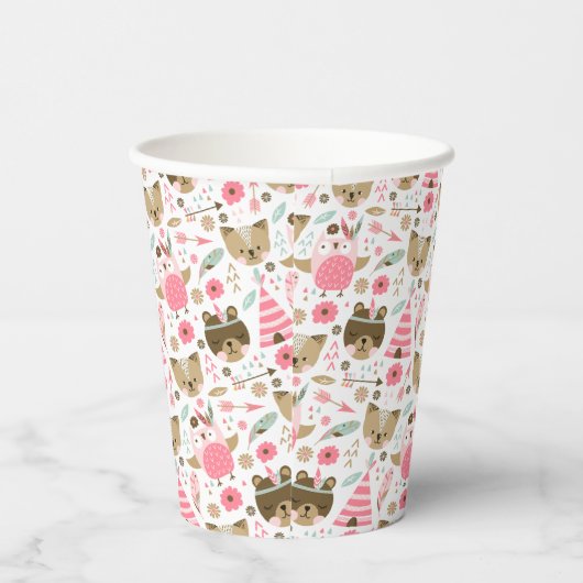 Wild One Pattern | Camping aus Holz Pappbecher (Rechts)