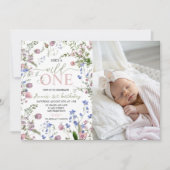 Wild One Photo 1st Birthday Invitation Einladung (Vorderseite)