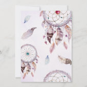 Wild One Pink Boho Dreamcatcher Geburtstag Einladung (Rückseite)