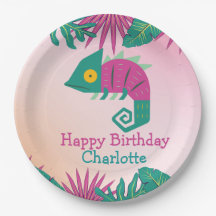 Wild One Pink Chamäleon Dschungel 1. Tier Geburtst