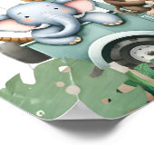 Wild One Pink Safari 1st Birthday Welcome Poster (Ecke)