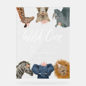Wild One Pink Safari Geburtstag Willkommen Acrylschild (Vorderseite)