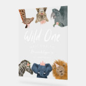 Wild One Pink Safari Geburtstag Willkommen Acrylschild (Winkel)