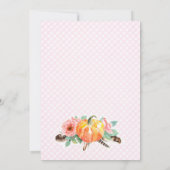 Wild one Pumpkin 1. Geburtstag Einladungen für Mäd (Rückseite)