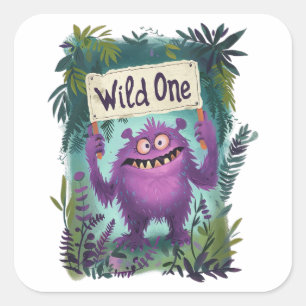 Wild One Quadratischer Aufkleber
