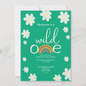 Wild One Rainbow Birthday Party Personalisiert Einladung (Vorderseite)