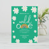Wild One Rainbow Birthday Party Personalisiert Einladung (Stehend Vorderseite)