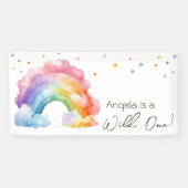 Wild One Rainbow Kindergeburtstag Banner (Horizontal)
