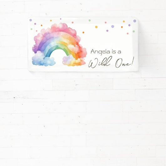 Wild One Rainbow Kindergeburtstag Banner (InSitu)
