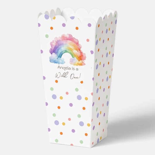 Wild One Rainbow Kindergeburtstag Geschenkschachtel (Vorderseite)