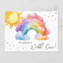 Wild One Rainbow Kindergeburtstag Postkarte