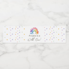 Wild One Rainbow Kindergeburtstag Wasserflaschenetikett