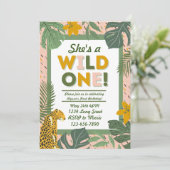 Wild One Rainforest Erster Geburtstag Einladung (Stehend Vorderseite)