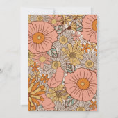 Wild One Retro Blume Einladung (Rückseite)