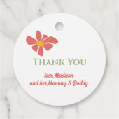 Wild One Retro Rainbow Daisy Erster Geburtstag Geschenkanhänger (Rückseite)