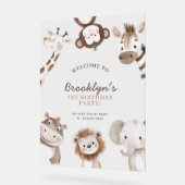 Wild One Safari 1. Geburtstag Begrüßungszeichen Acrylschild (Winkel)