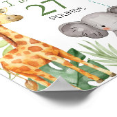 Wild One Safari 1. Geburtstag Meilenstein Zeichen Poster (Ecke)