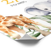 Wild One Safari 1. Geburtstag Meilenstein Zeichen Poster (Ecke)