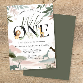 Wild One Safari 1. Geburtstag Party Einladung