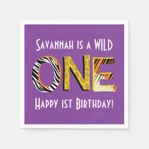 Wild One Safari 1. Geburtstag Party Kind Serviette