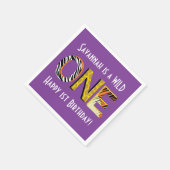 Wild One Safari 1. Geburtstag Party Kind Serviette (Ecke)