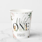 Wild One Safari 1. Geburtstag Party Pappbecher (Rückseite)