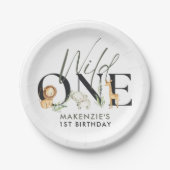 Wild One Safari 1. Geburtstag Party Pappteller (Vorderseite)
