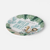 Wild One Safari 1st Birthday Pappteller (Schrägansicht)