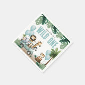Wild One Safari 1st Birthday Serviette (Ecke)