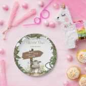 Wild One Safari Adventure Baby Hippo Baby Shower Pappteller (Party)