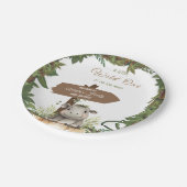 Wild One Safari Adventure Baby Hippo Baby Shower Pappteller (Schrägansicht)