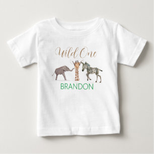 Wild One Safari Animal 1. Geburtstag Baby Baby T-shirt
