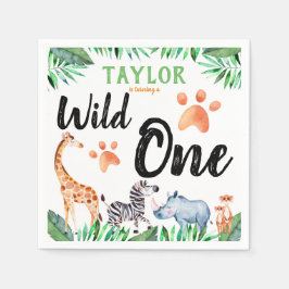 Wild One Safari Animal 1. Geburtstag Party Serviette