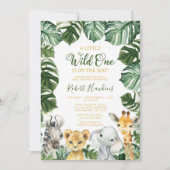 Wild One Safari Animal Baby Shower Einladung (Vorderseite)