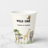Wild One Safari Animal Birthday Party Pappbecher (Vorderseite)