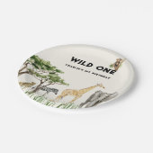Wild One Safari Animal Birthday Party Pappteller (Schrägansicht)
