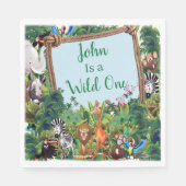 Wild One Safari Animal Birthday Party Serviette (Vorderseite)