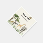 Wild One Safari Animal Birthday Party Serviette (Ecke)
