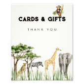 Wild One Safari Animal Birthday Table Top Sign Fotodruck (Vorne)