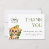 Wild One Safari Animal Jungle Baby Dusche Dankeskarte (Vorderseite)